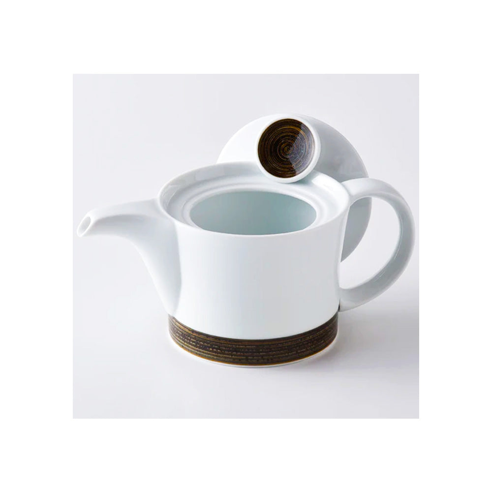 Hakusan Porcelain Asano Ito Sepia Tea Pot with Strainer