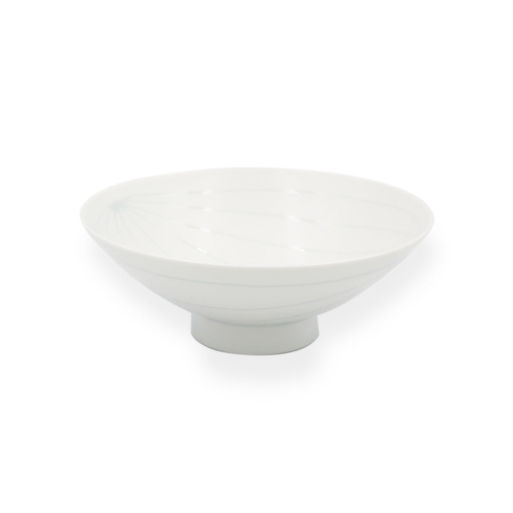 Hakusan Porcelain Rice Bowl White Stripes
