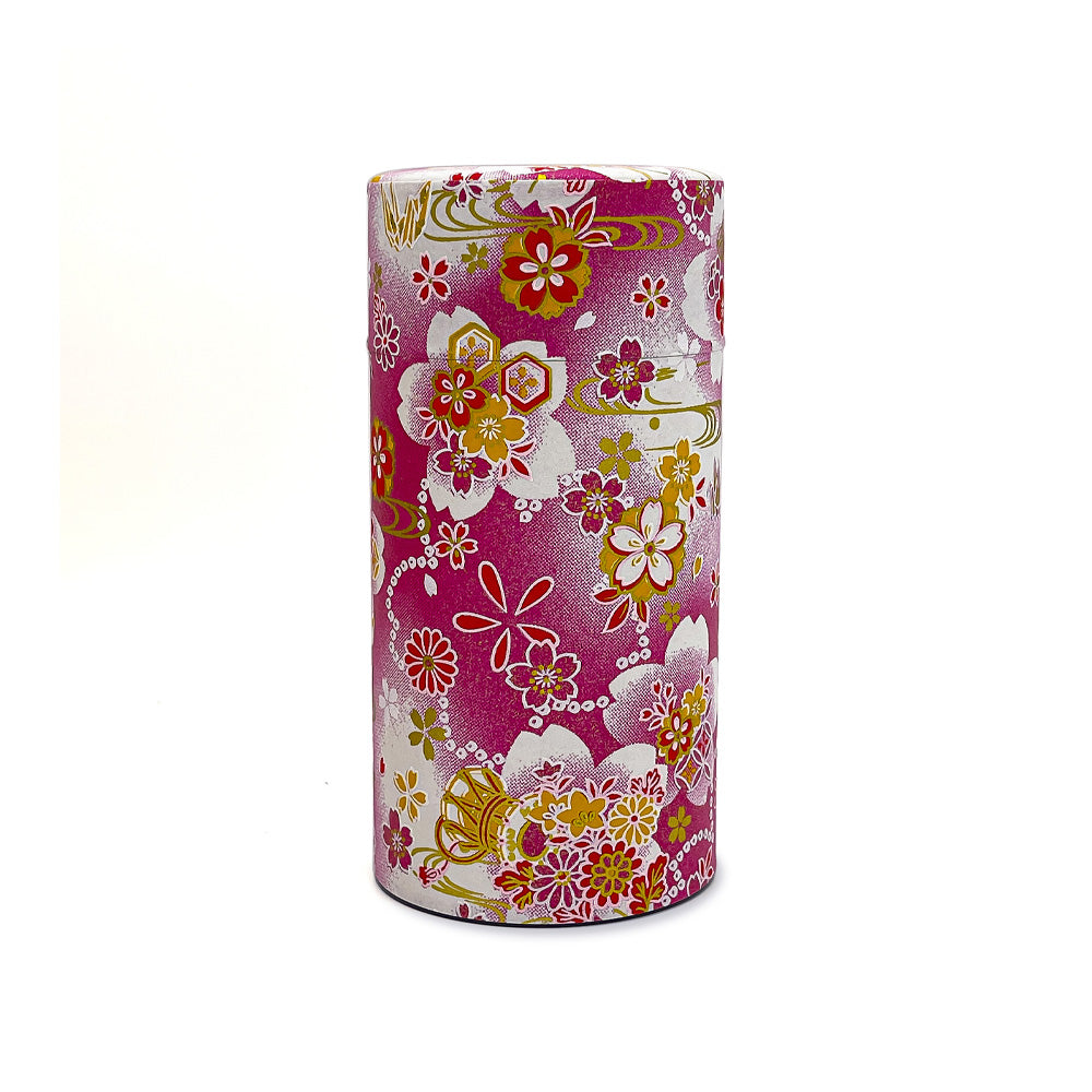 Japanese Tea Canister Hana Tsuzumi - Pink