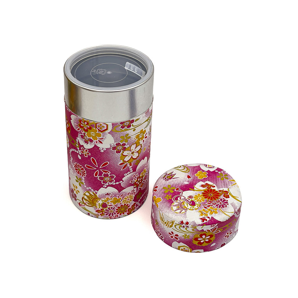 Japanese Tea Canister Hana Tsuzumi - Pink