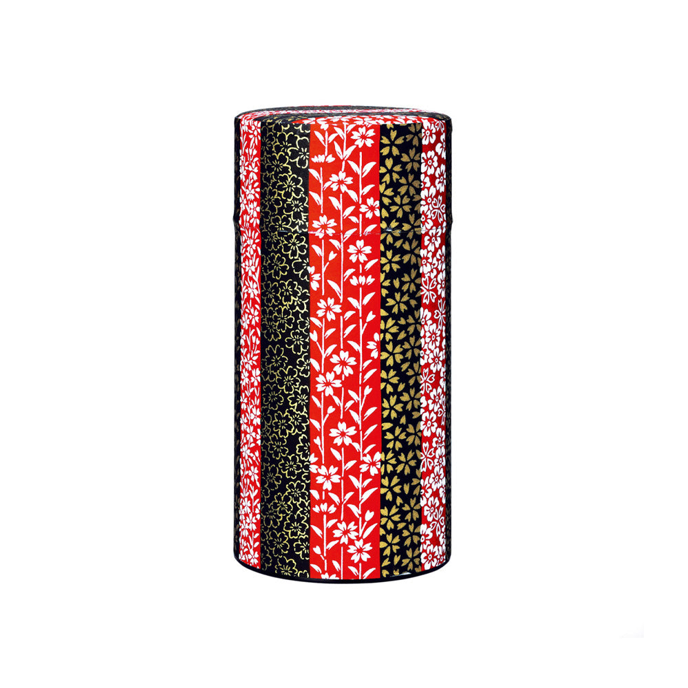 Japanese Tea Canister Obi Komon - Red