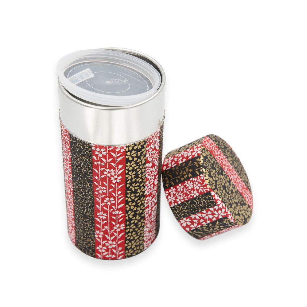 Japanese Tea Canister Obi Komon - Red