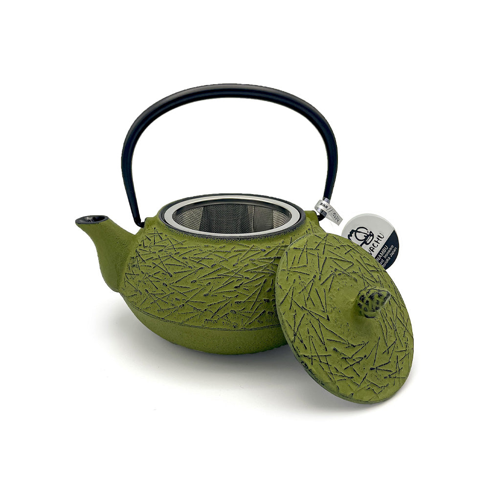 IWACHU Japanese Cast Iron Tetsubin Teapot, Green Pine Needle