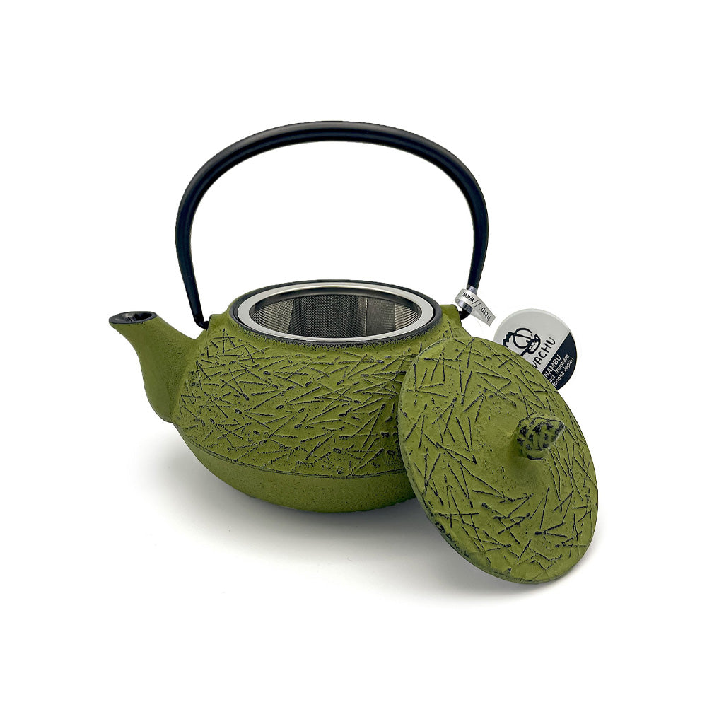 IWACHU Japanese Cast Iron Tetsubin Teapot, Green Pine Needle maedaen
