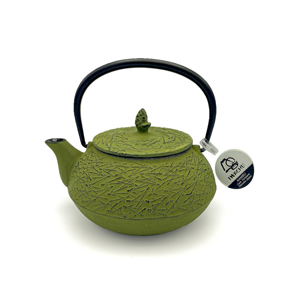 IWACHU Japanese Cast Iron Tetsubin Teapot, Green Pine Needle maedaen