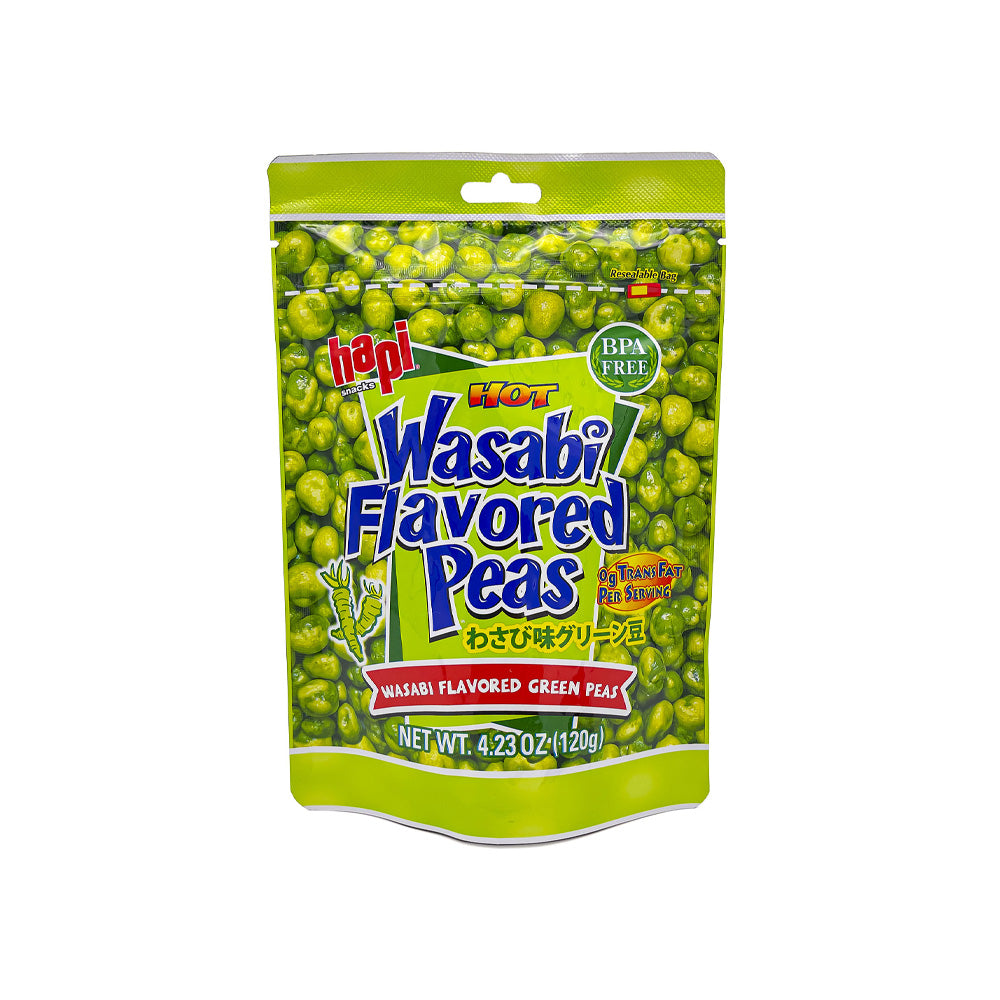 Hapi Wasabi Peas, Wasabi Flavored Green Peas in Resealable Bag, 4.23oz.