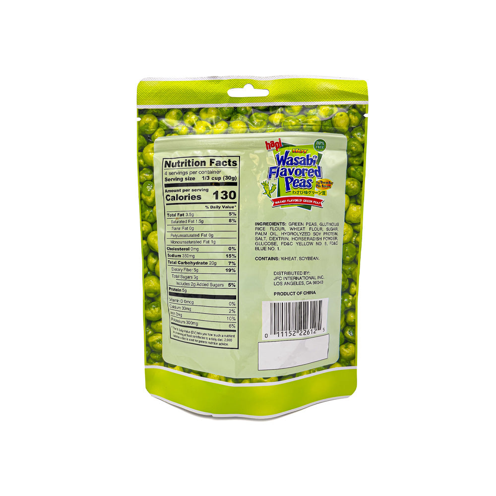 Hapi Wasabi Peas, Wasabi Flavored Green Peas in Resealable Bag, 4.23oz.