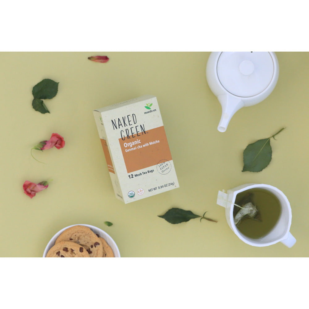NAKED GREEN Organic Genmai-cha with Matcha (12 tea bags)