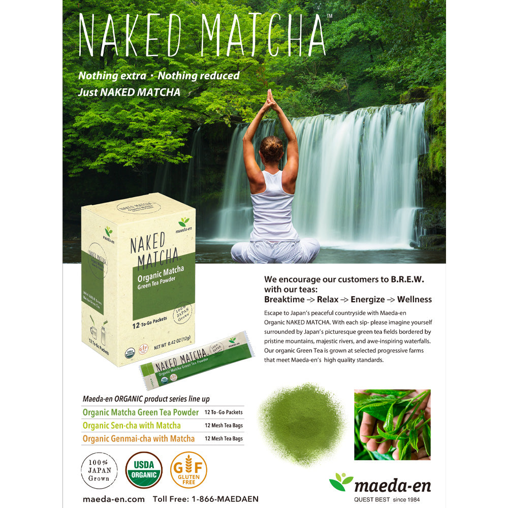 NAKED MATCHA Organic Matcha Green Tea Powder - 12pk.