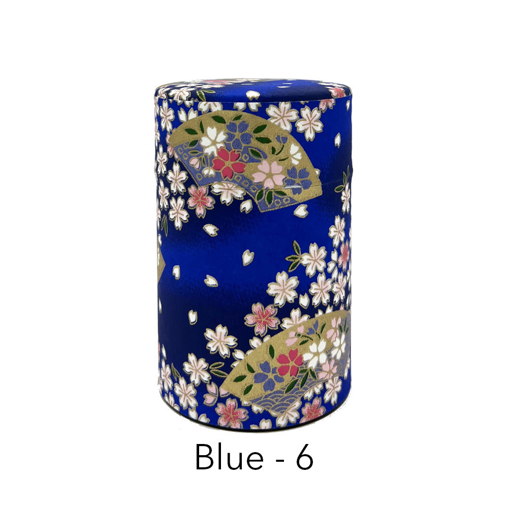 Japanese Tea Canister Washi Short - Cool Color