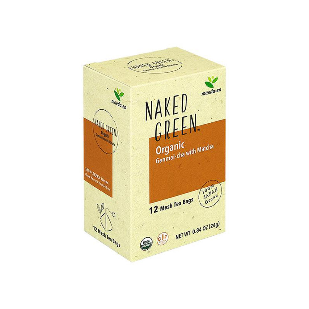 NAKED GREEN Organic Genmai-cha with Matcha (12 tea bags)