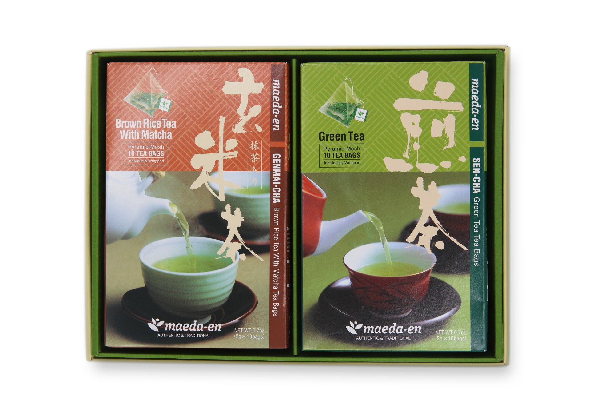 Premium Green Tea Tea bag Set - Sencha and Genmai-cha