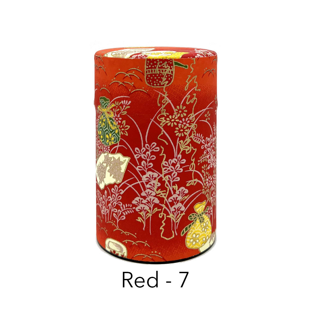 Japanese Tea Canister Washi Short - Warm Color