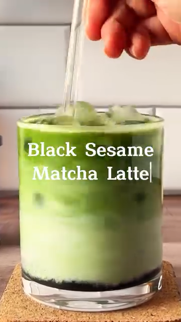 Black Sesame Matcha Latte