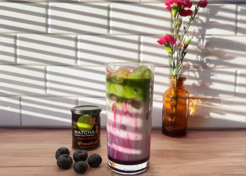 Blueberry Matcha Latte