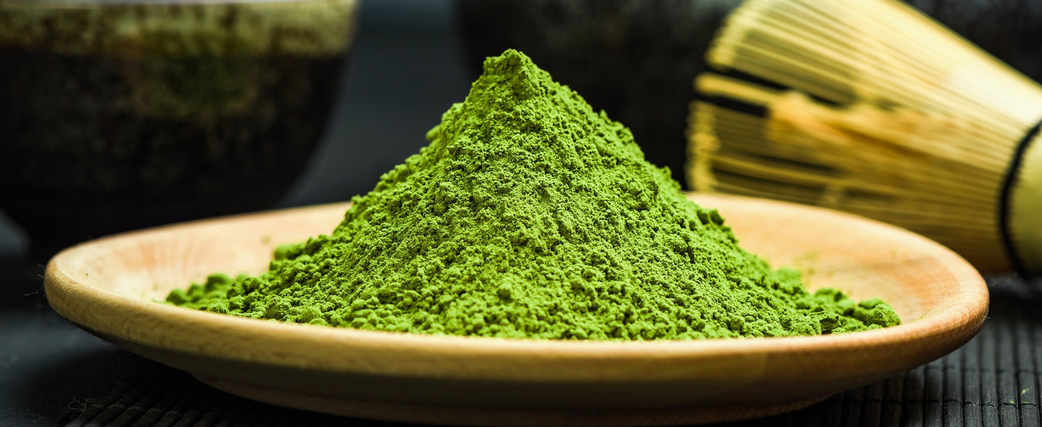 Japanese tea drinks with matcha powder
