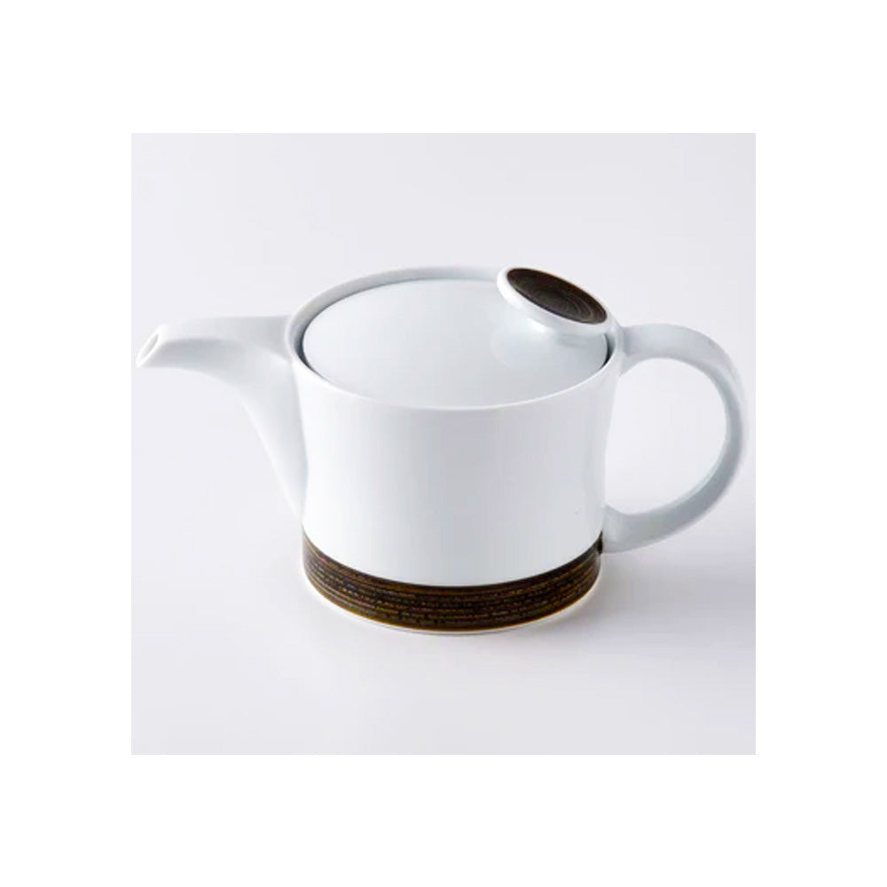 Hakusan Porcelain Asano Ito Sepia Tea Pot with Strainer