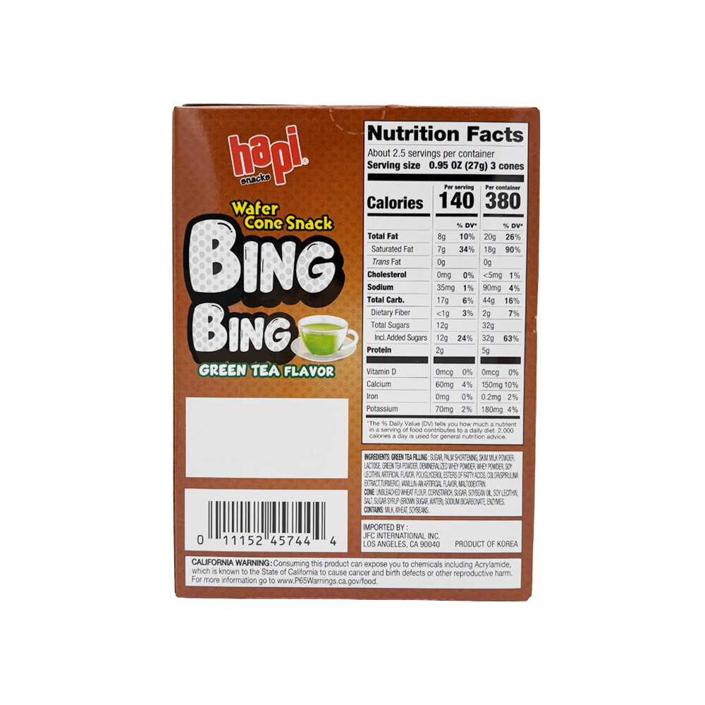 Hapi Bing Bing Cone Snack Green Tea