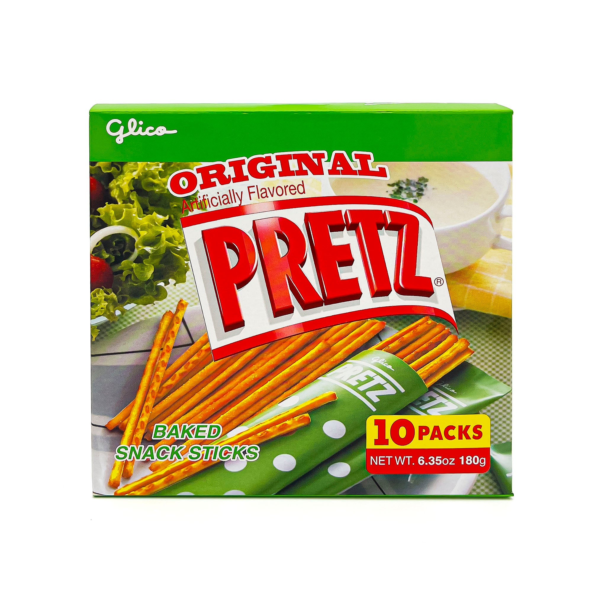 Glico Pretz Original Baked Snack Sticks, 10 packs