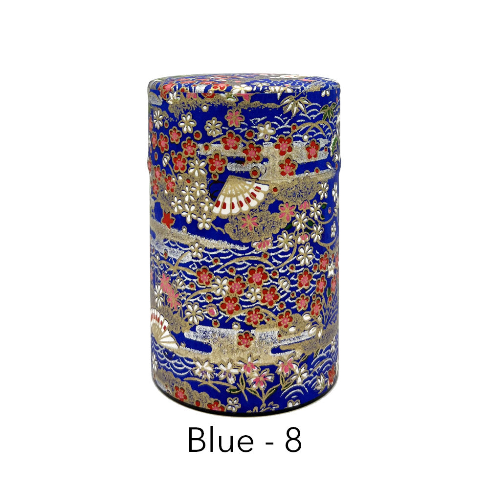 Japanese Tea Canister Washi Short - Cool Color