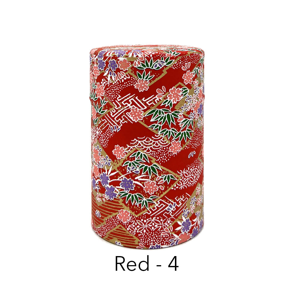 Japanese Tea Canister Washi Short - Warm Color – maeda-en