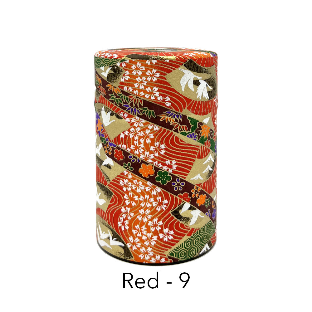 Japanese Tea Canister Washi Short - Warm Color – maeda-en